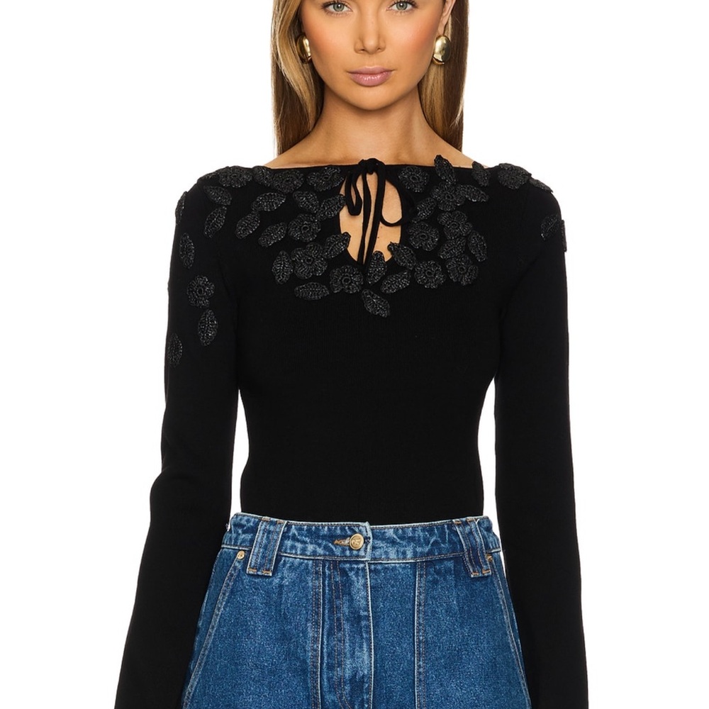 Cult Gaia Livie Knit Top in Black (S)